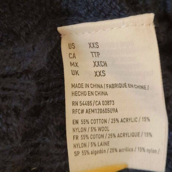 NWT American Eagle Outfitters  Blue Knitted Size XXS Women Sweater With Zippers - Picture 7 of 7